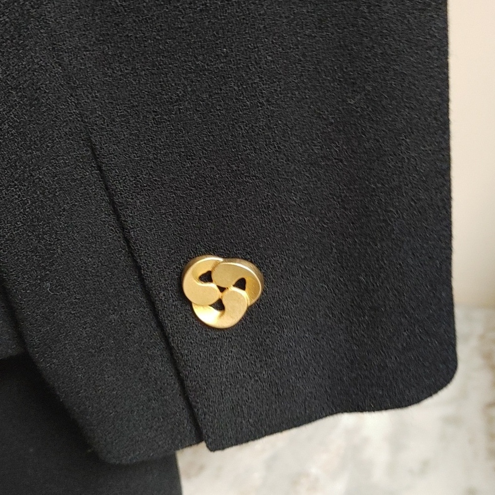 VTG Kasper Black Tailored Wool Crepe Suit - Picture 7 of 14